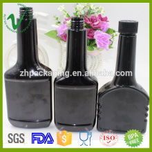 empty disposable industrial use amber bottle 300ml flat shape with child proof cap